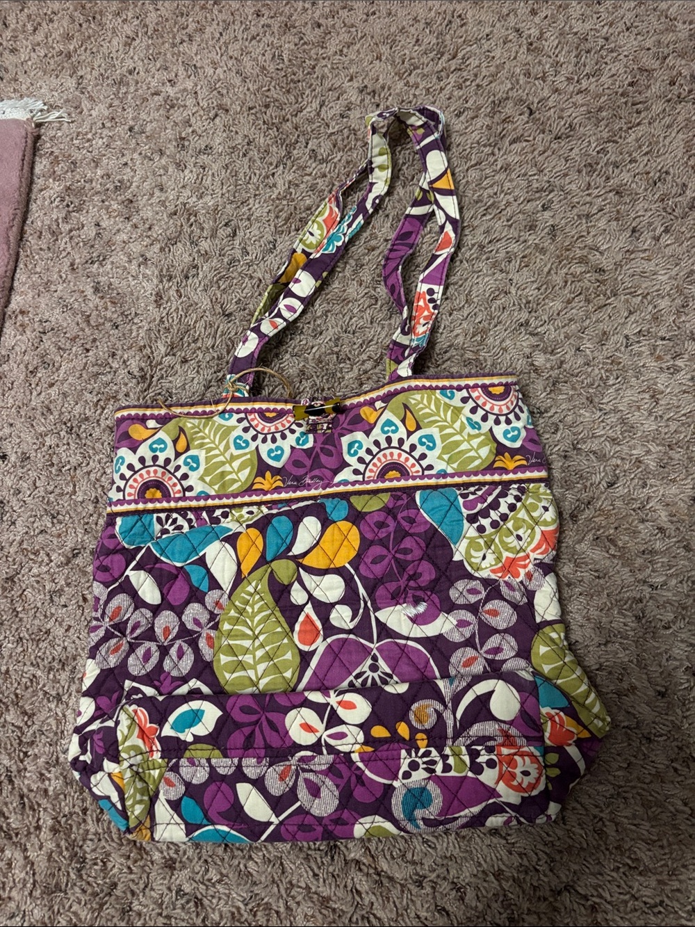 Vera Bradley Purple Multi Quilted Floral Tote